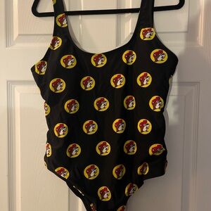 Buc-ee’s Black One Piece Swimsuit with Buc-ee Beaver Print